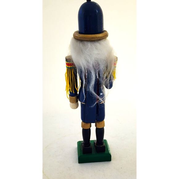 NUTCRACKER-Wooden-Soldier-Blue Uniform-Gold Star Hat-10" Tall-Hand Painted - Picture 4 of 11